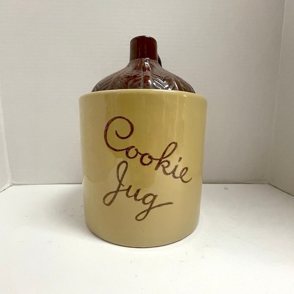 Antique Monmouth Stoneware Moonshine Cookie Jug Jar Early 1900's Ex Condition